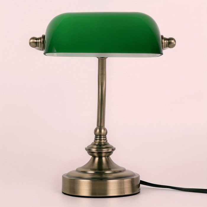 Classic Green Banker Lamp Desk Lamp with Bronze Finish, Vintage Reading Table Lamp for Home Office Nightstand Bedside Study Desk Library-ErisView
