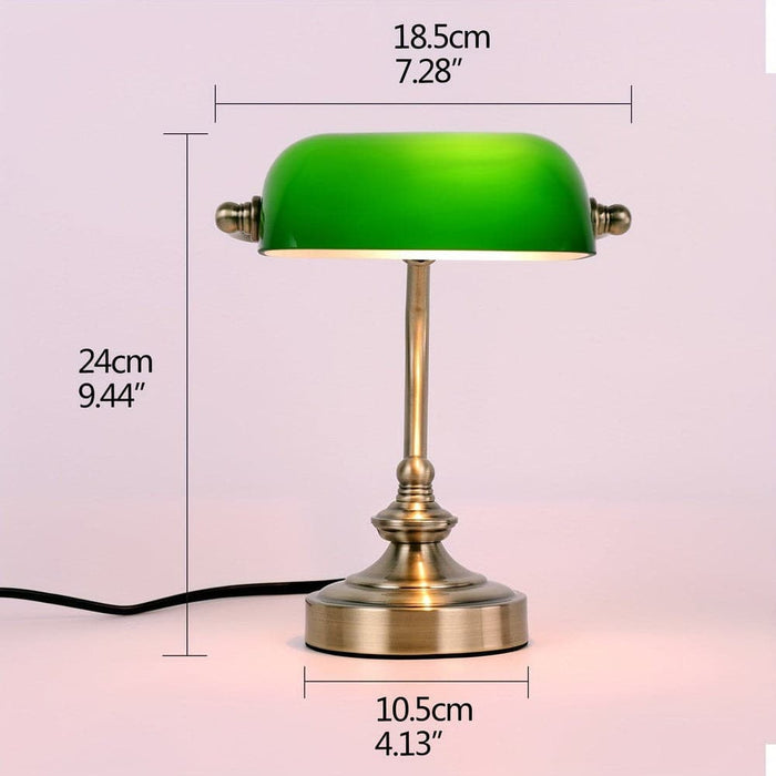 Classic Green Banker Lamp Desk Lamp with Bronze Finish, Vintage Reading Table Lamp for Home Office Nightstand Bedside Study Desk Library-ErisView