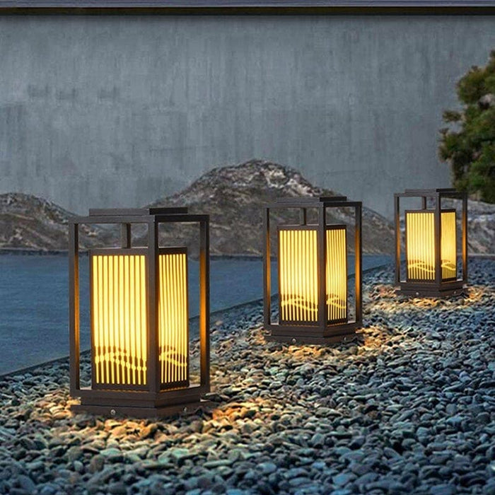Classic Retro Style Minimalist Landscape Lighting with Rectangular Metal Lamp Body and Exquisite Lampshade for Unique Outdoor Decoration-ErisView-13