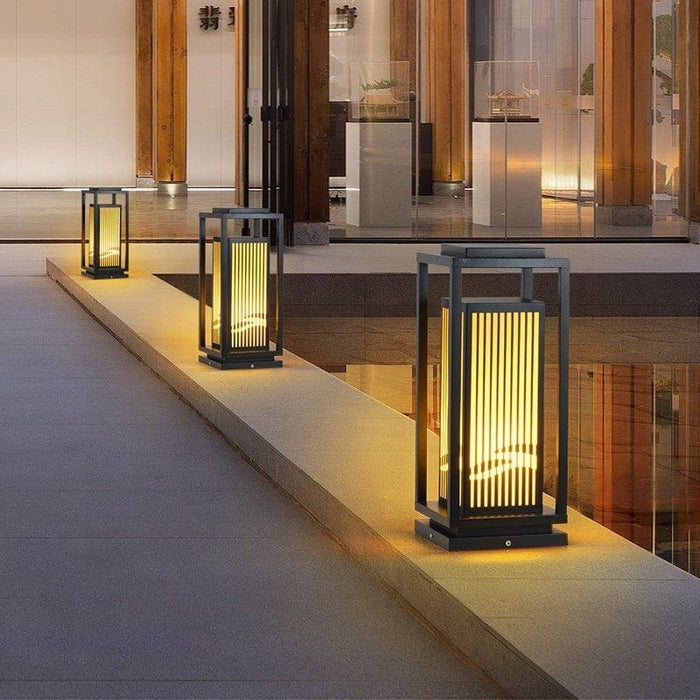 Classic Retro Style Minimalist Landscape Lighting with Rectangular Metal Lamp Body and Exquisite Lampshade for Unique Outdoor Decoration-ErisView-18
