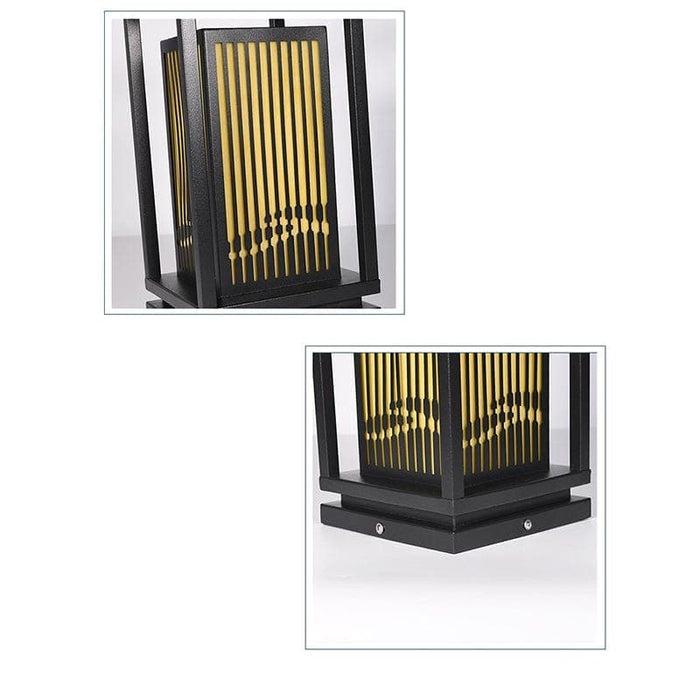 Classic Retro Style Minimalist Landscape Lighting with Rectangular Metal Lamp Body and Exquisite Lampshade for Unique Outdoor Decoration-ErisView-10