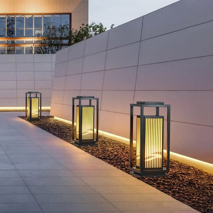 Classic Retro Style Minimalist Landscape Lighting with Rectangular Metal Lamp Body and Exquisite Lampshade for Unique Outdoor Decoration-ErisView-2
