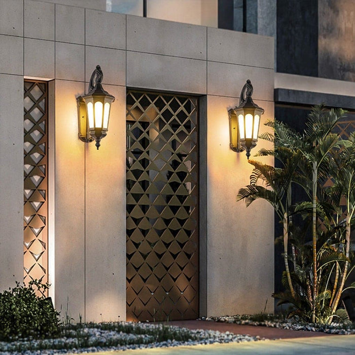 Classic Retro Style Outdoor Wall Light, Warm, Romantic Lighting & Home Decoration for Indoor/Outdoor Use with Non-Dazzling PC Shade-ErisView-5