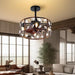 Crystal Ceiling Fan with Lights Caged, Small Industrial Style Ceiling Fans with Reversible Blades, Farmhouse Ceiling Fan for Kitchen Room-7-ErisView