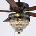 Crystal Ceiling Fandelier, Modern Outdoor Fan with Light and Remote, Quiet Retro Farmhouse Ceiling Fan with Light for Dining Room Living Room-1-ErisView