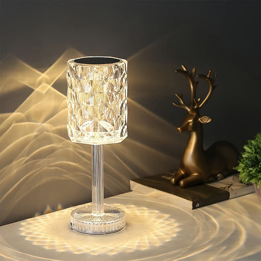 Crystal Table Bedside Lamp, Rechargeable Color Changing Night Light with Remote Control, Room Decor Desk Lamp for Bedroom Living Room Kitchen Dining Room-ErisView