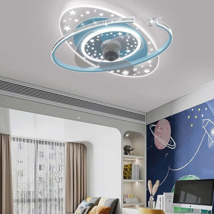 Cute Remote Control Ceiling Fan and Light, Dimmable LED Ceiling Lights Fan for Boys Bedroom Kids Room-5-ErisView