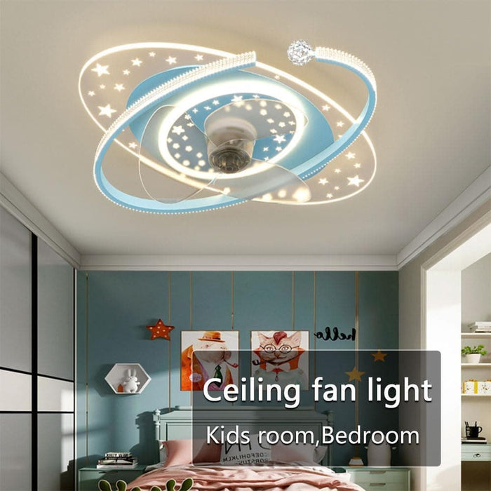 Cute Remote Control Ceiling Fan and Light, Dimmable LED Ceiling Lights Fan for Boys Bedroom Kids Room-6-ErisView