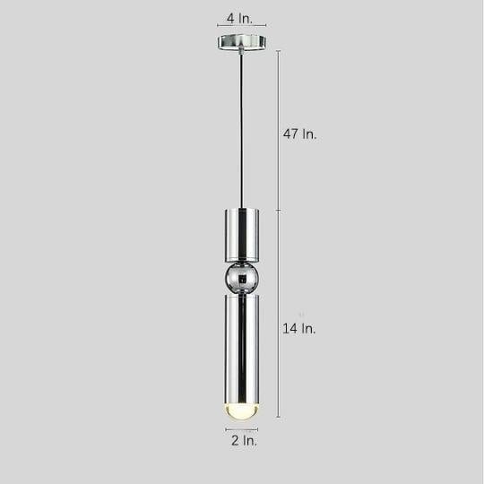 Elongated Cylindrical Electroplated Metal LED Modern Pendant Lighting