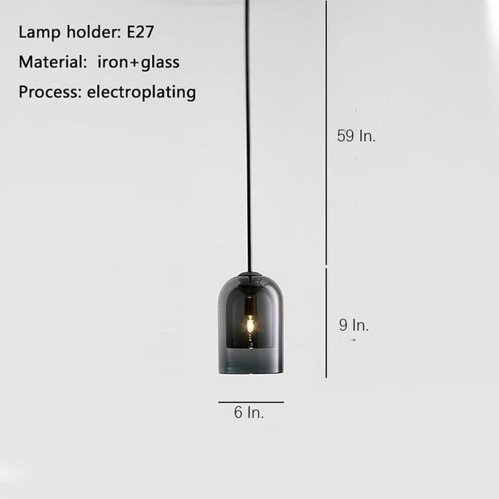 Electroplated Glass Lantern LED Modern Island Lights Pendant Light Hanging Lamp
