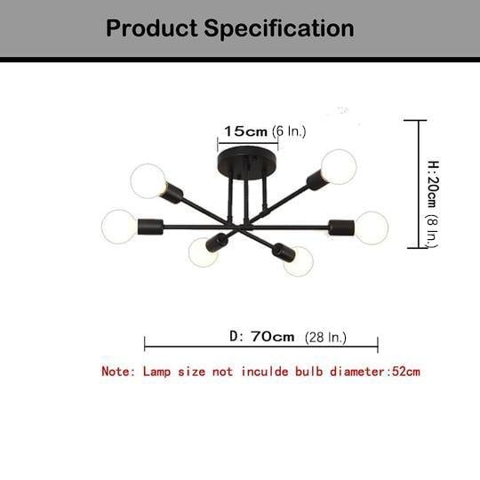 Geometrical Linear Modern Sputnik Flush Mount Light LED Ceiling Light