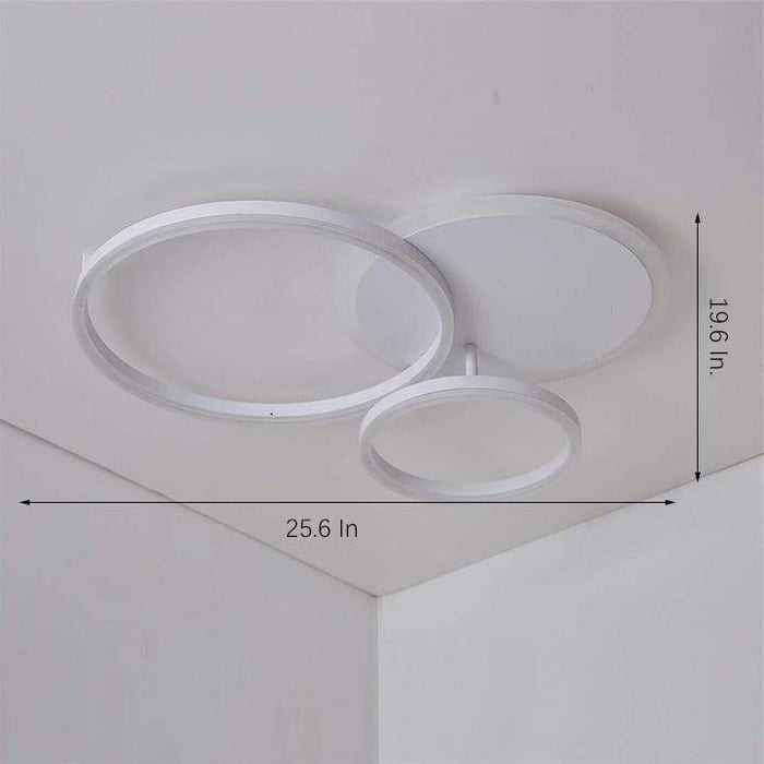 3-Layers LED Modern Circle Flush Mount Light - 3-Color Dimmable. 26x20