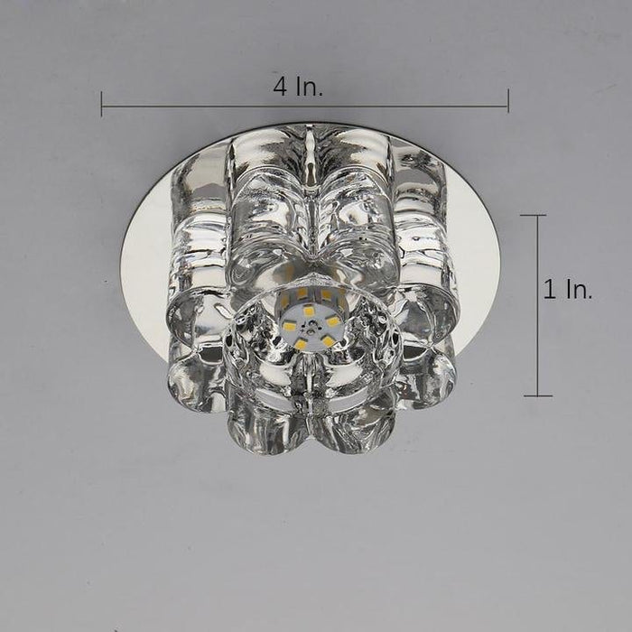 Electroplated Metal Crystal Flower Multi Color LED Modern Ceiling Light
