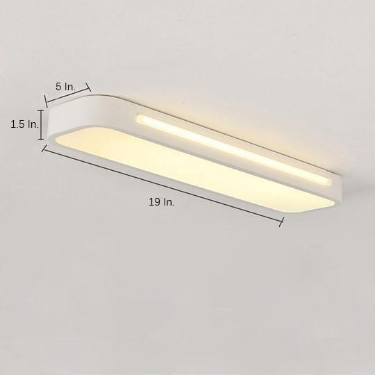 Rounded Corners Flush Mount Kitchen Light Fixtures Rectangular Striplight Ceiling Lights