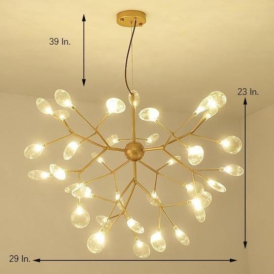 36 Lights LED Cluster Design Modern Sputnik Chandelier Ceiling Light