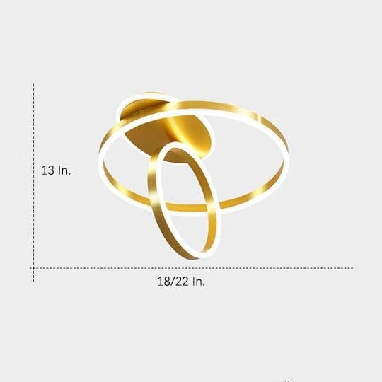 Dual Rings LED Modern Flush Mount Ceiling Lighting Chandeliers Light