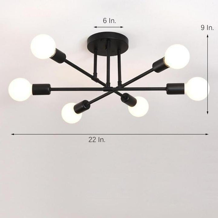 Elegant 6-Light Flush Mount Light- E26/E27. 22'' Dia