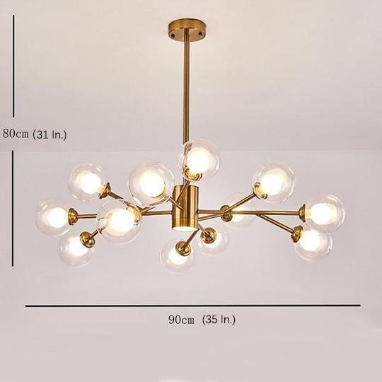12 Bulbs Sputnik Chandelier Glass Globe Chandelier for Living Room