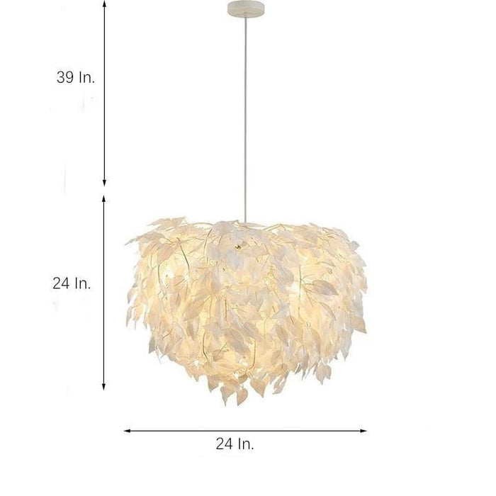 Modern Scandinavian Fabric Pendant Lightâ€?White & Gold. LED. Dimmable. 24''