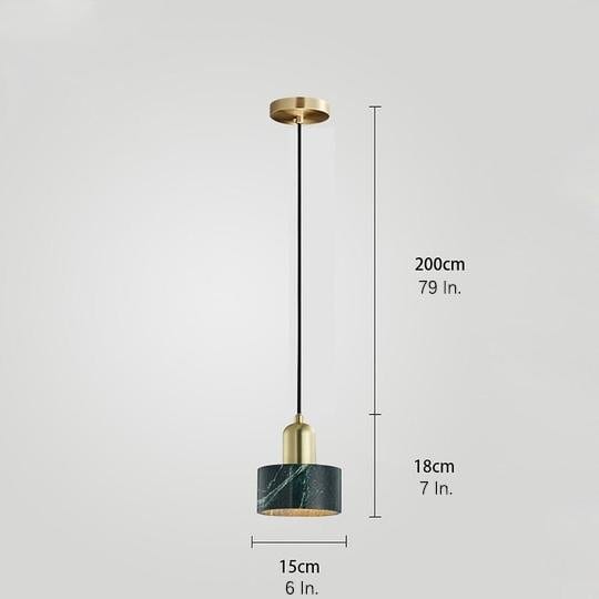 Cylindrical Electroplated Metal Resin LED Modern Pendant Lighting