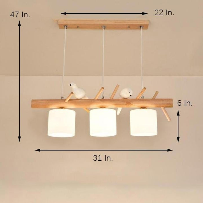 Rustic Island Kitchen Pendant Lighting Wood Bamboo Glass Pendant Lighting
