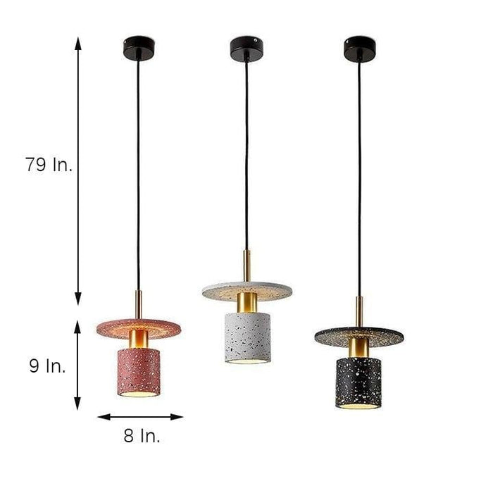 Circle Cylinder Electroplated Metal LED Modern Pendant Lighting Island Lights