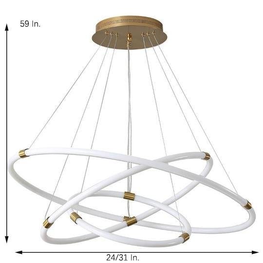 Surround Circle LED Chandelier: 2/3-Light. 4000K. Acrylic