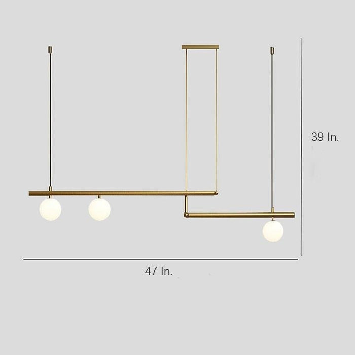 Linear Globe Dining Room Chandeliers Copper Glass Island Kitchen