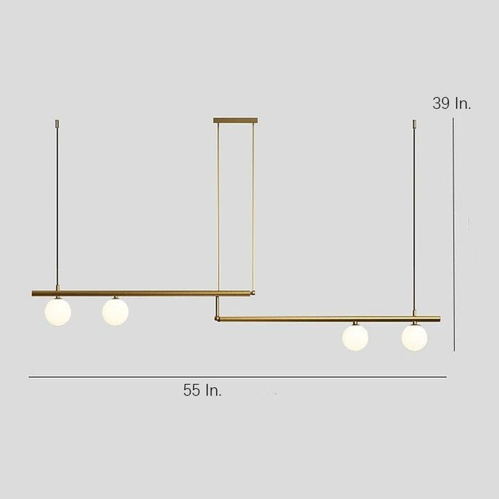 Linear Globe Dining Room Chandeliers Copper Glass Island Kitchen