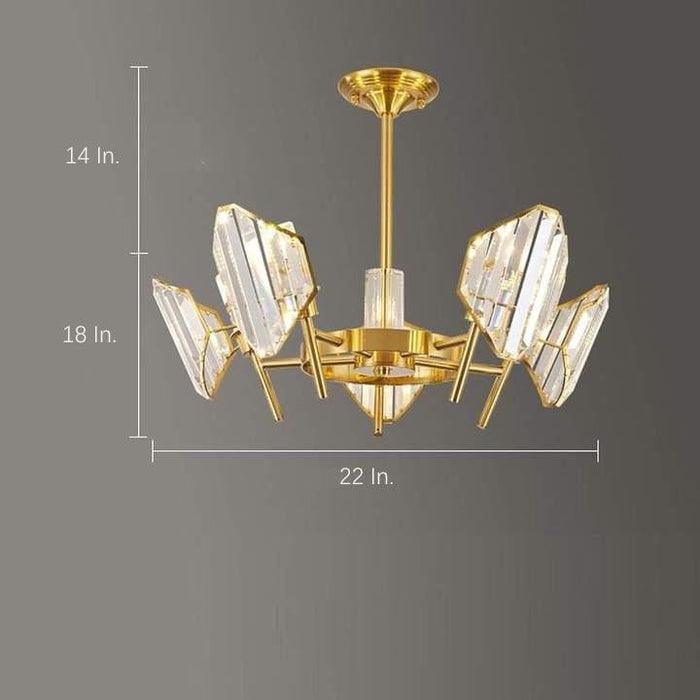 Brass Ring Frame Crystal Chandelier -  Gold Metal. Crystal Accents Pendant Lights