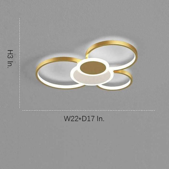 Circles Dimmable with Remote LED Modern Ceiling Lights Flush Mount Lighting