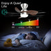 Deep Walnut Flush Mount Remote Control Ceiling Fan and Light, Reversible Ceiling Fan for Bedroom Living Room Office, Kitchen Ceiling Fans with Lights-6-ErisView