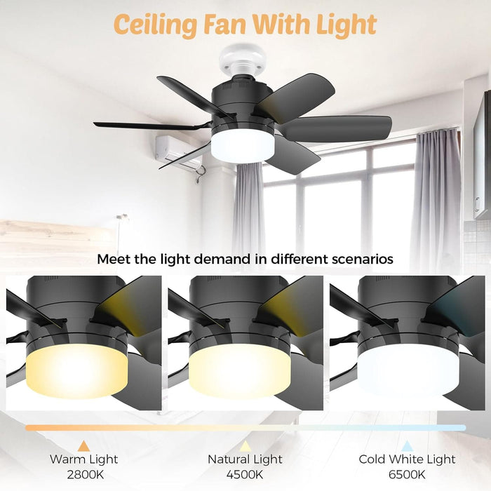 Dimmable Ceiling Fan with Lights and Remote Control, Screw In Socket Fan for Bedroom Living Room Kitchen-3-ErisView