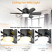 Dimmable Ceiling Fan with Lights and Remote Control, Screw In Socket Fan for Bedroom Living Room Kitchen-3-ErisView