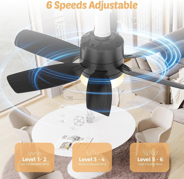 Dimmable Ceiling Fan with Lights and Remote Control, Screw In Socket Fan for Bedroom Living Room Kitchen-4-ErisView
