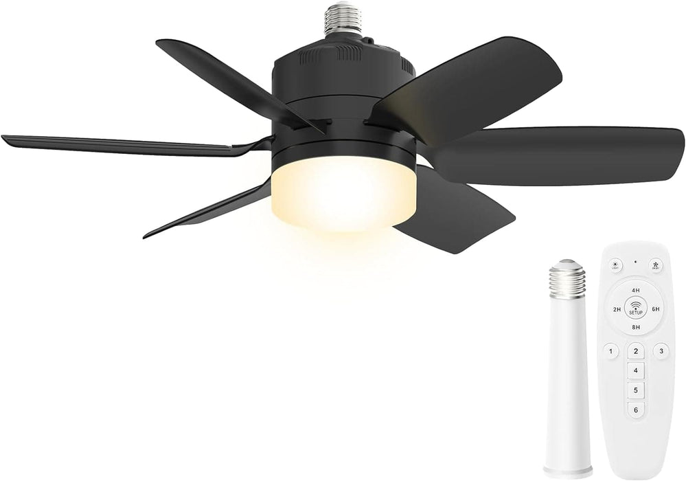 Dimmable Ceiling Fan with Lights and Remote Control, Screw In Socket Fan for Bedroom Living Room Kitchen-1-ErisView