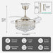 Dimmable Crystal Chandeliers Fan, LED Crystal Ceiling Fan with Light and Remote, Retractable Blade Fandeliers, Nickel Ceiling Fan-3-ErisView