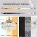 Dimmable Crystal Chandeliers Fan, LED Crystal Ceiling Fan with Light and Remote, Retractable Blade Fandeliers, Nickel Ceiling Fan-5-ErisView
