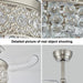 Dimmable Crystal Chandeliers Fan, LED Crystal Ceiling Fan with Light and Remote, Retractable Blade Fandeliers, Nickel Ceiling Fan-6-ErisView