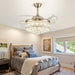 Dimmable Crystal Chandeliers Fan, LED Crystal Ceiling Fan with Light and Remote, Retractable Blade Fandeliers, Nickel Ceiling Fan-7-ErisView