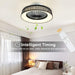 Dimmable Low Profile Remote Control Ceiling Fan and Light, Black Modern Flush Mount Bladeless Enclosed Ceiling Fan for Bedroom Living Room-13-ErisView