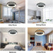 Dimmable Low Profile Remote Control Ceiling Fan and Light, Black Modern Flush Mount Bladeless Enclosed Ceiling Fan for Bedroom Living Room-14-ErisView