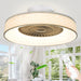 Dimmable Low Profile Remote Control Ceiling Fan and Light, Black Modern Flush Mount Bladeless Enclosed Ceiling Fan for Bedroom Living Room-38-ErisView