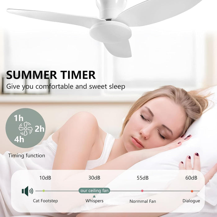 Dimmable Quiet Remote Control Ceiling Fan and Light APP, Black Ceiling Fan for Bedroom Living Room Kitchen Dining Room-11-ErisView