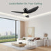 Dimmable Quiet Remote Control Ceiling Fan and Light APP, Black Ceiling Fan for Bedroom Living Room Kitchen Dining Room-6-ErisView