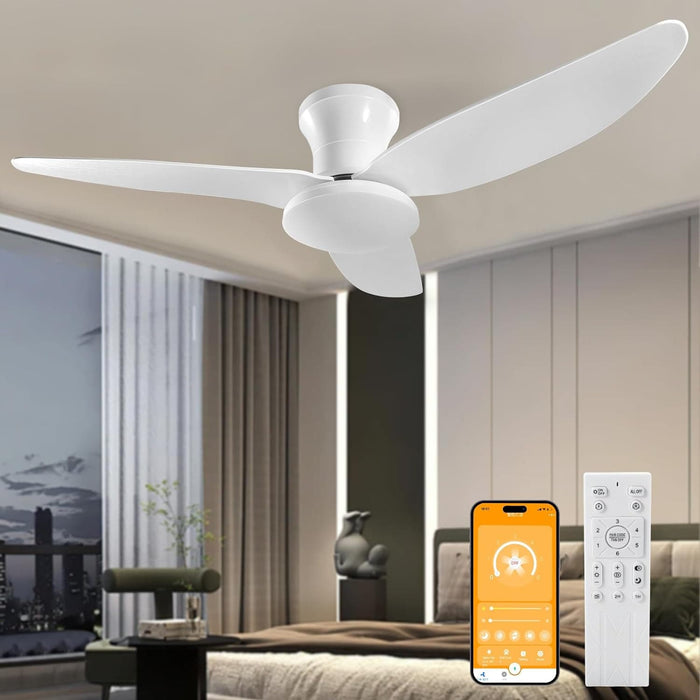 Dimmable Quiet Remote Control Ceiling Fan and Light APP, Black Ceiling Fan for Bedroom Living Room Kitchen Dining Room-7-ErisView