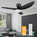 Dimmable Quiet Remote Control Ceiling Fan and Light APP, Black Ceiling Fan for Bedroom Living Room Kitchen Dining Room-1-ErisView