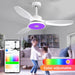 Dimmable RGB Flush Mount Ceiling Fan with Lights, Smart Low Profile Ceiling Fan with Alexa Google Assistant APP Control-3-ErisView