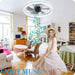 Dimming Low Profile Flush Mount Ceiling Fan, Bladeless Ceiling Fan with Light Bluetooth Speaker APP Remote Control-2-ErisView