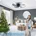 Dimming Low Profile Flush Mount Ceiling Fan, Bladeless Ceiling Fan with Light Bluetooth Speaker APP Remote Control-3-ErisView